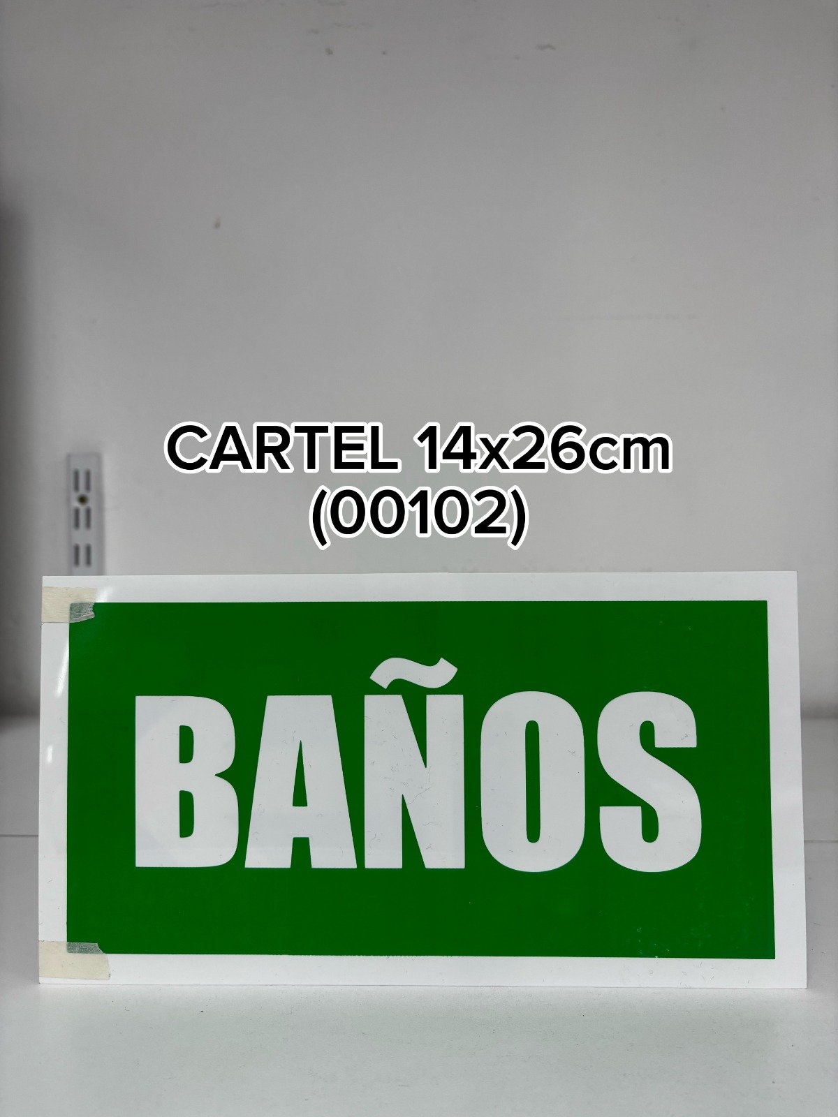 CARTEL BAÑO C/FLECHAS(14X26)