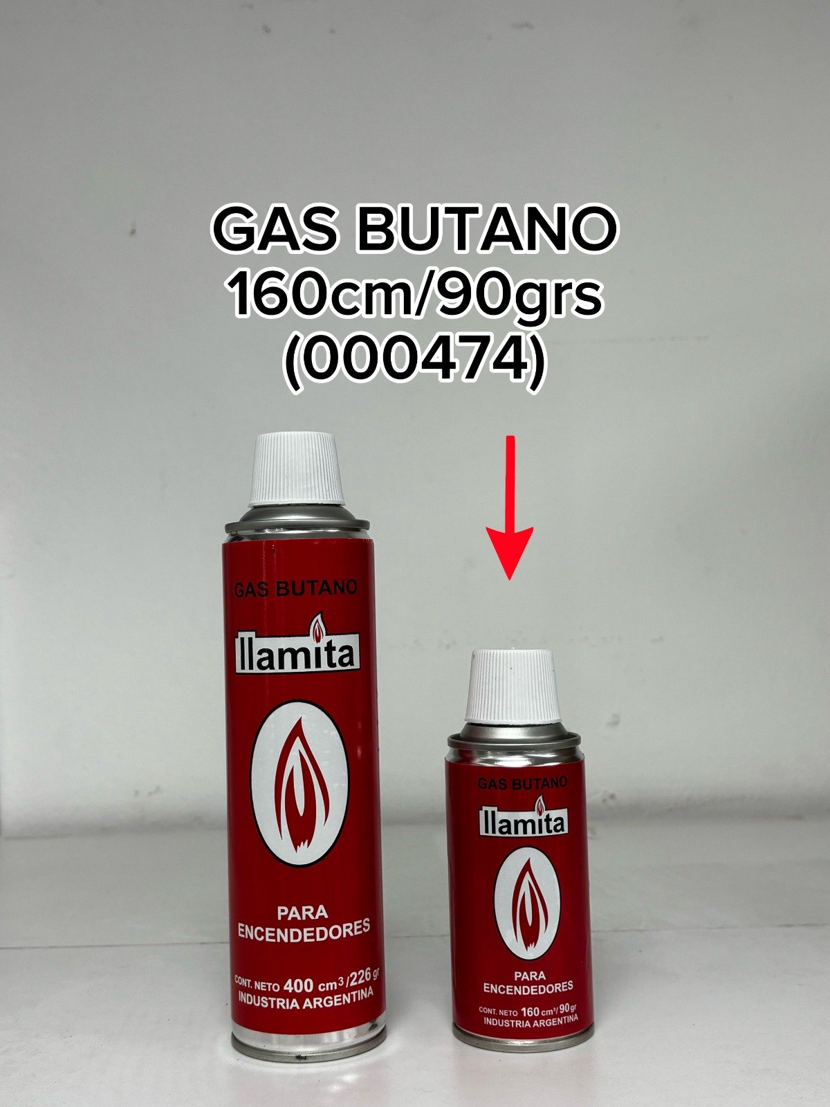 GAS BUTANO LLAMITA 160CM/90GR