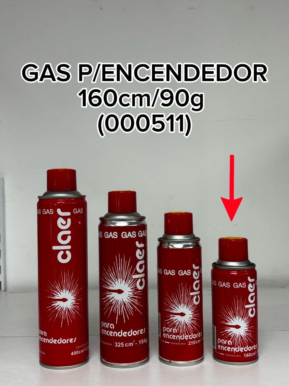 GAS P/ ENCENDEDOR 160CM/90GR