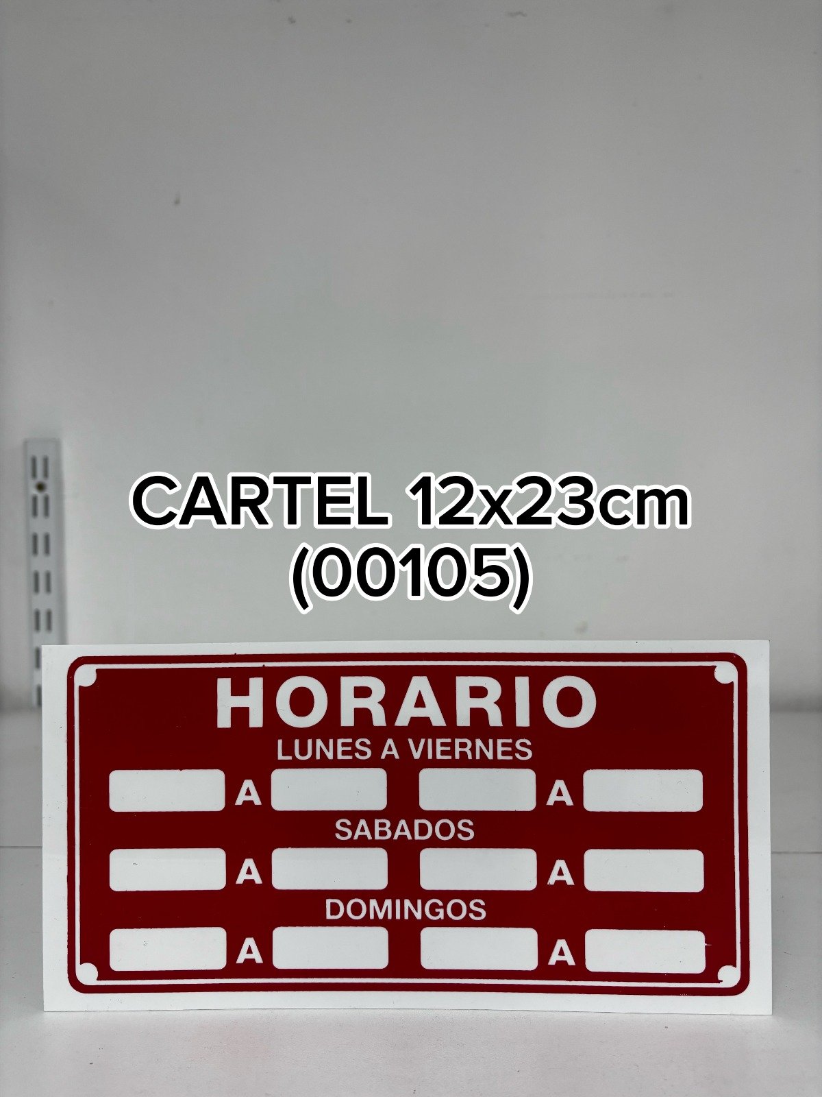 CARTEL HORARIO ROJO (12X23)