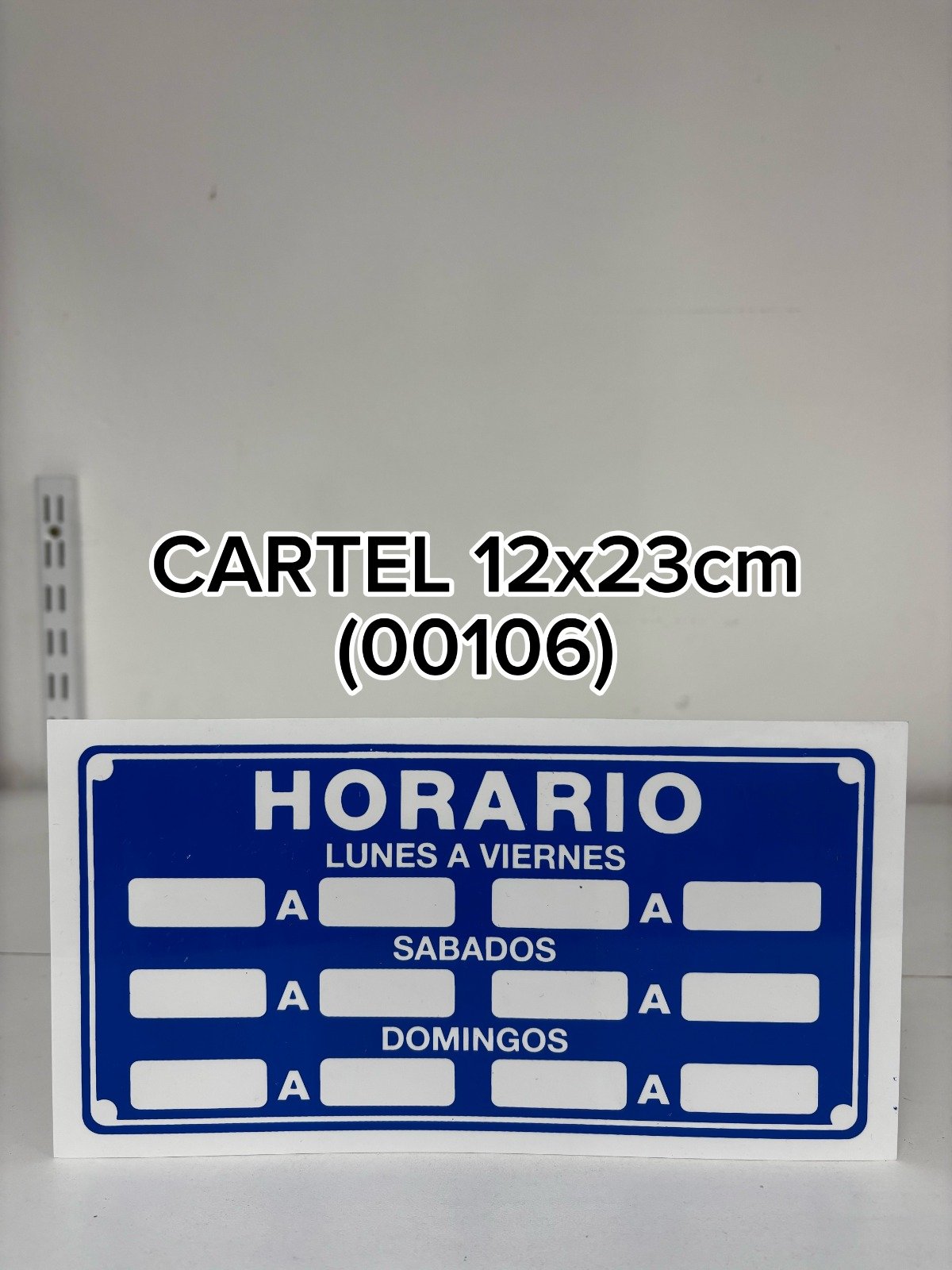 CARTEL HORARIO AZUL (12X23)