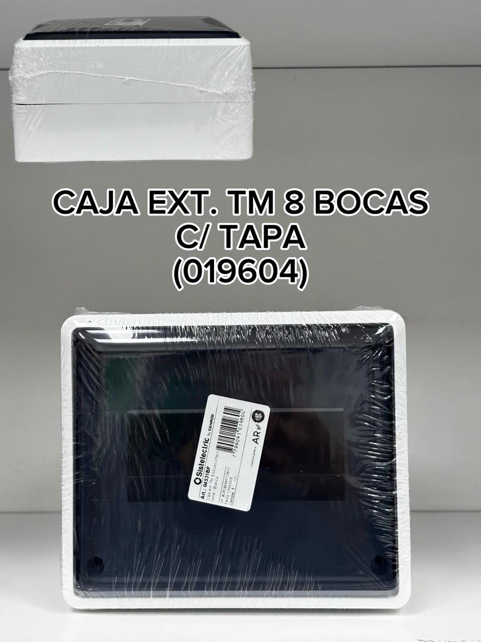 CAJA EXT. TM 8 BOCAS C/ TAPA FUME-BLANCA SISTELECTRIC