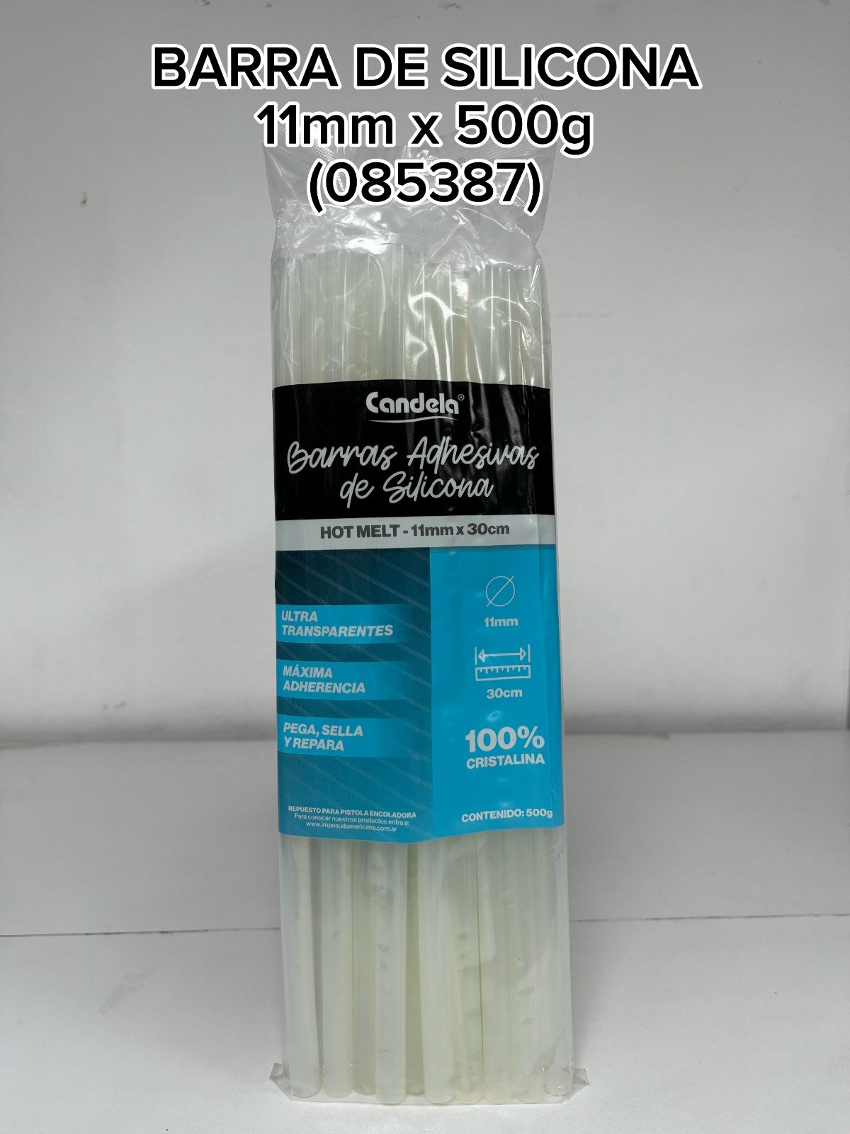 BARRAS DE SILICONA 11MM*500G CANDELA ADH1298