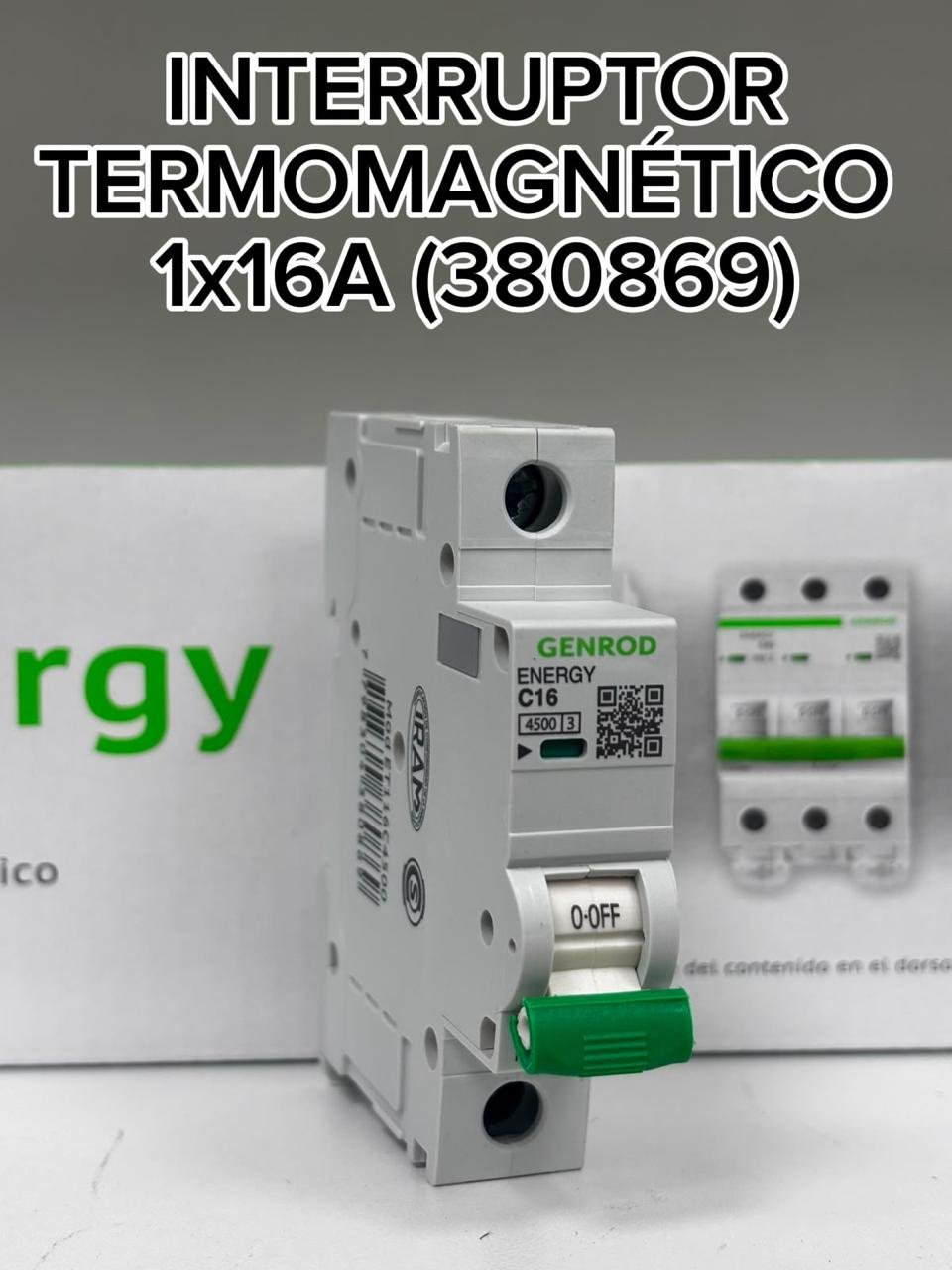 INTERRUPTOR TERMOMAGNÉTICO 1X16A-Icc 4.5KA-CURVA C