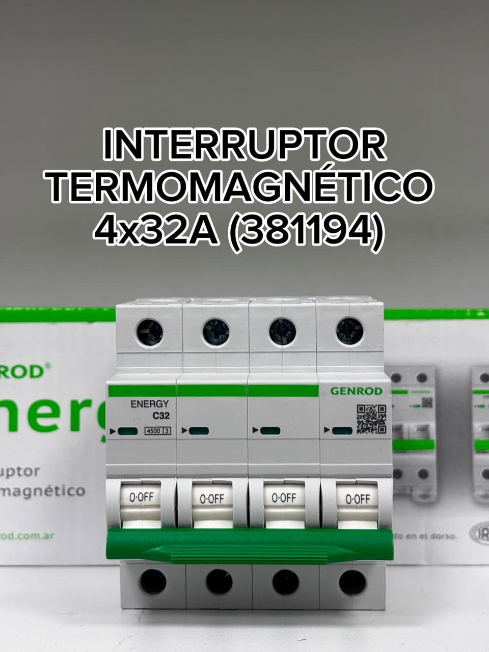 INTERRUPTOR TERMOMAGNÉTICO 4X32A-Icc 4.5KA-CURVA C