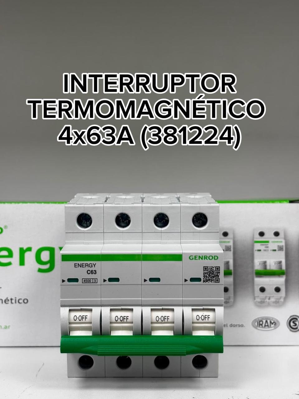 INTERRUPTOR TERMOMAGNÉTICO 4X63A-Icc 4.5KA-CURVA C