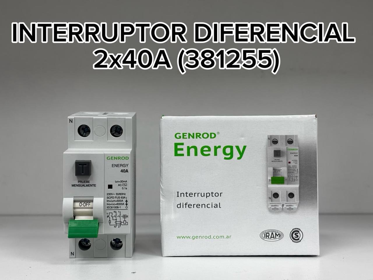 INTERRUPTOR DIFERENCIAL 2X40A-SENS. 30mA-TIPO AC GE