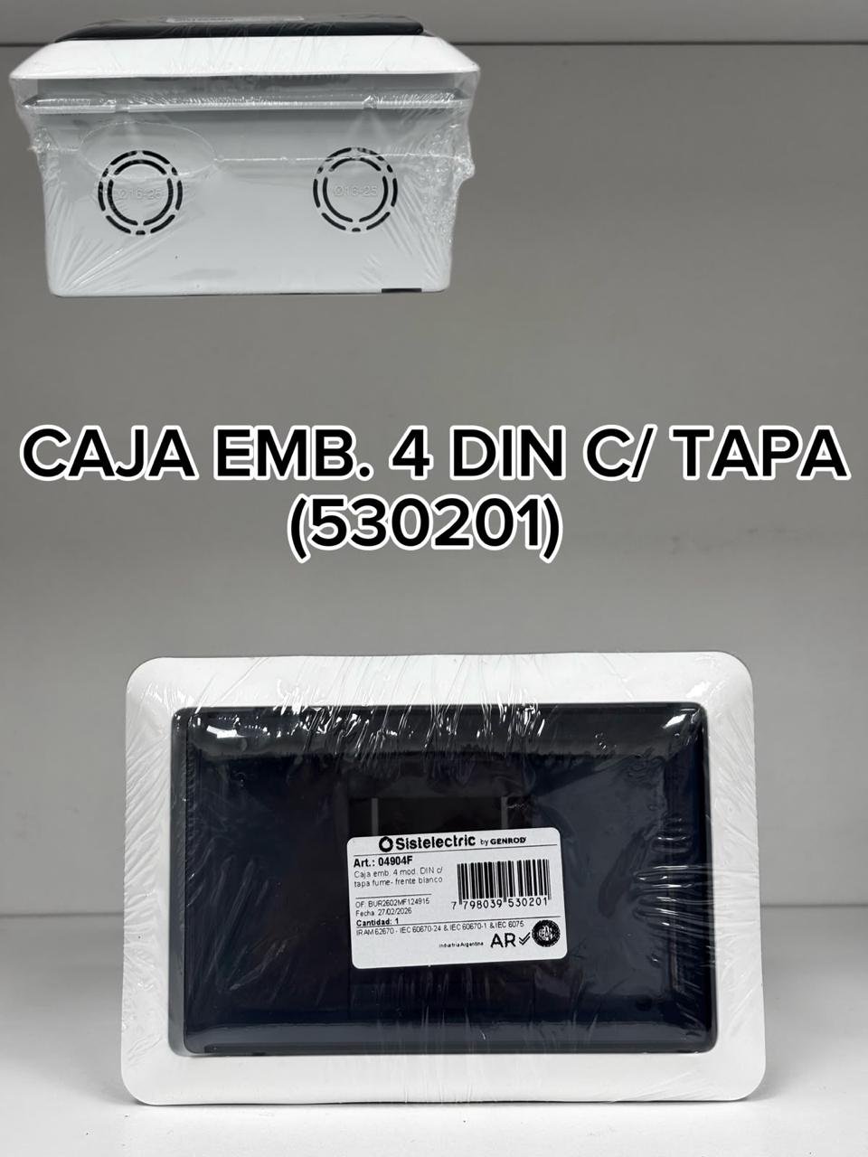 CAJA EMB. 4 MOD. DIN C/ TAPA FUME-FRENTE BCO. SISTELECTRIC