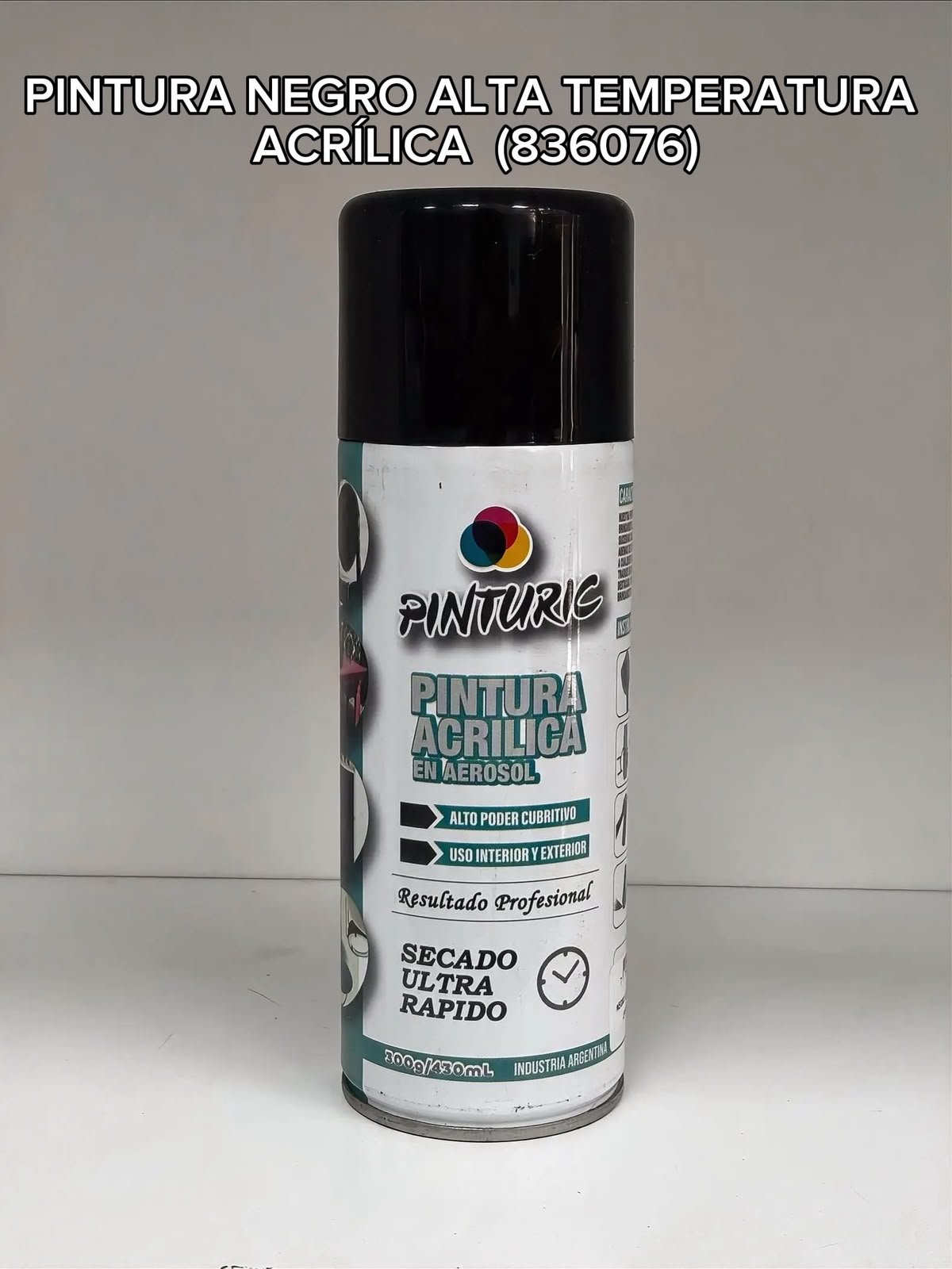 PINTURA NEGRO ALTA TEMP ACRILICA 430ML