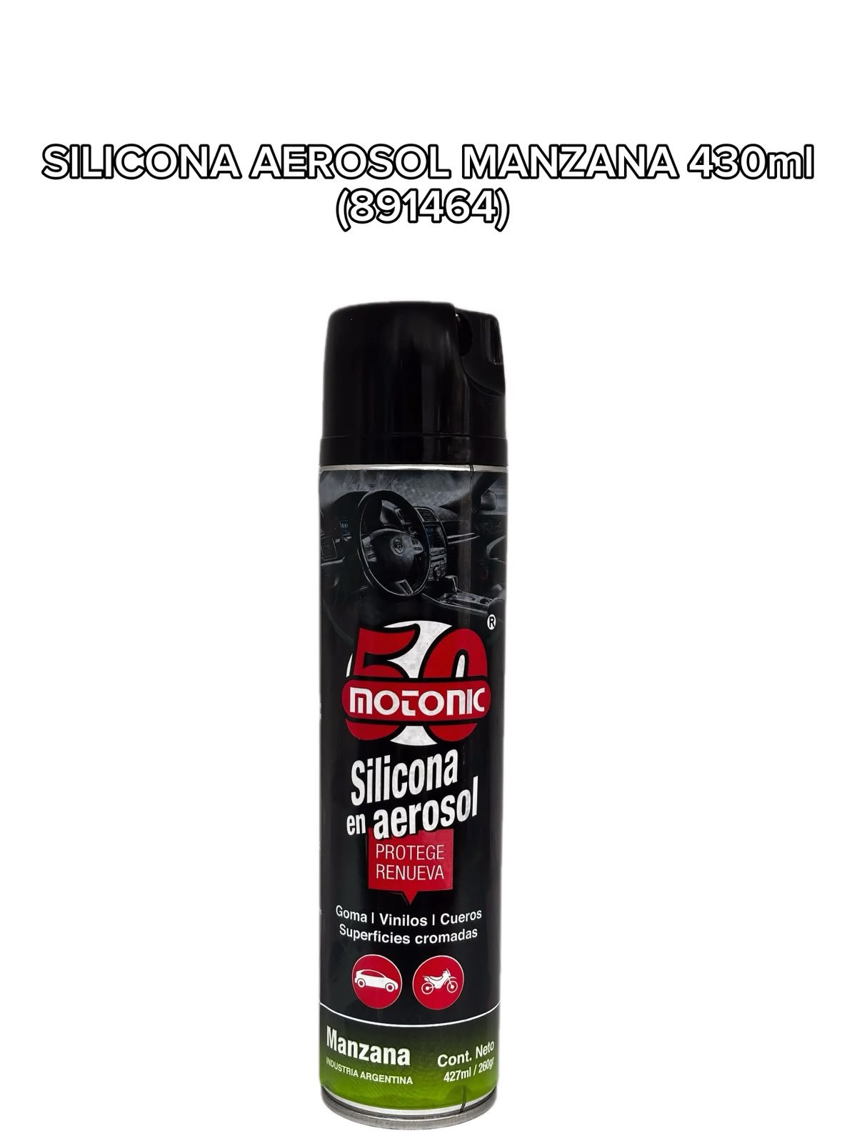 SILICONA AEROSOL MANZANA 430ML MOTONIC