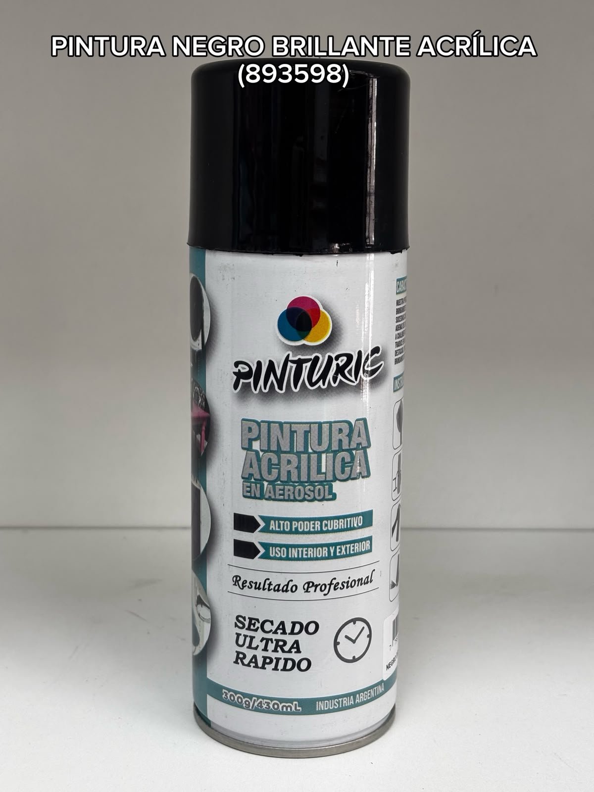 PINTURA NEGRO BRILLANTE ACRILICA 430ML