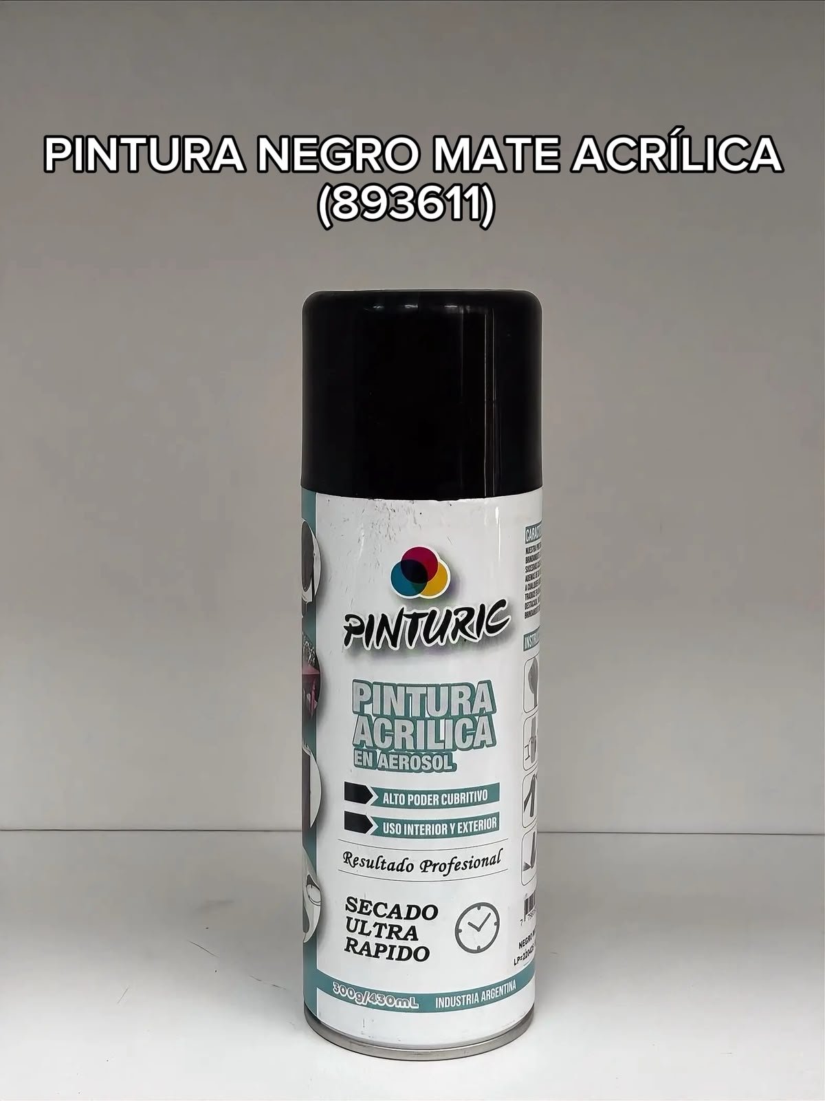 PINTURA NEGRO MATE ACRILICA 430ML