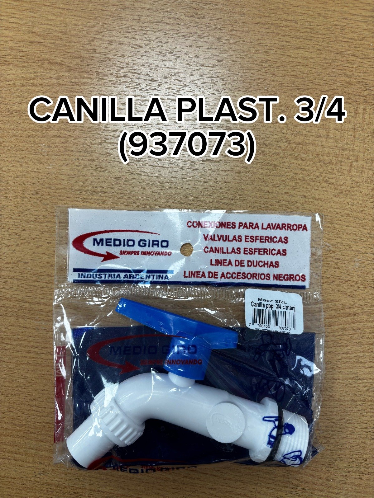 CANILLA PLAST 3/4" 937073