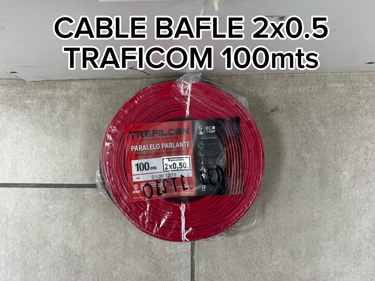 CABLE BAFLE 2X0.5 TREFILCON 100MTS