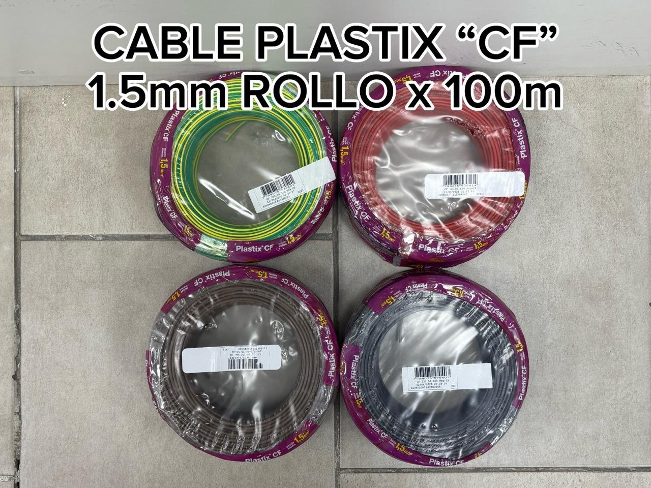 CABLE PLASTIX "CF" 1.5MM (ROLLO X100M) MARRON