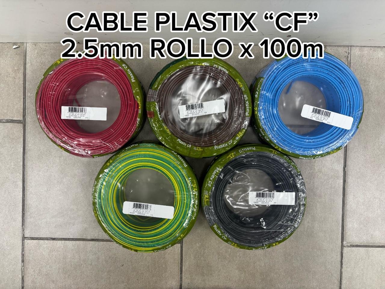 CABLE PLASTIX "CF" 2.5MM (ROLLO X100M) NEGRO