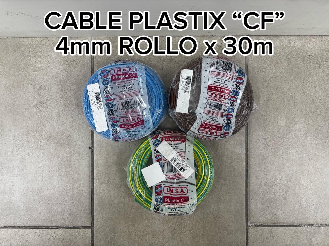 CABLE PLASTIX "CF" 4MM (ROLLO X30M) CELESTE