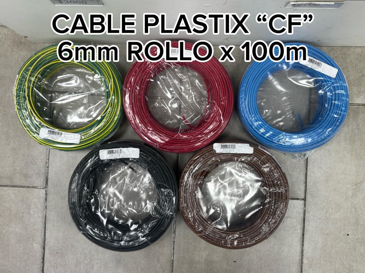CABLE PLASTIX "CF" 6MM (ROLLO X100M) V/A