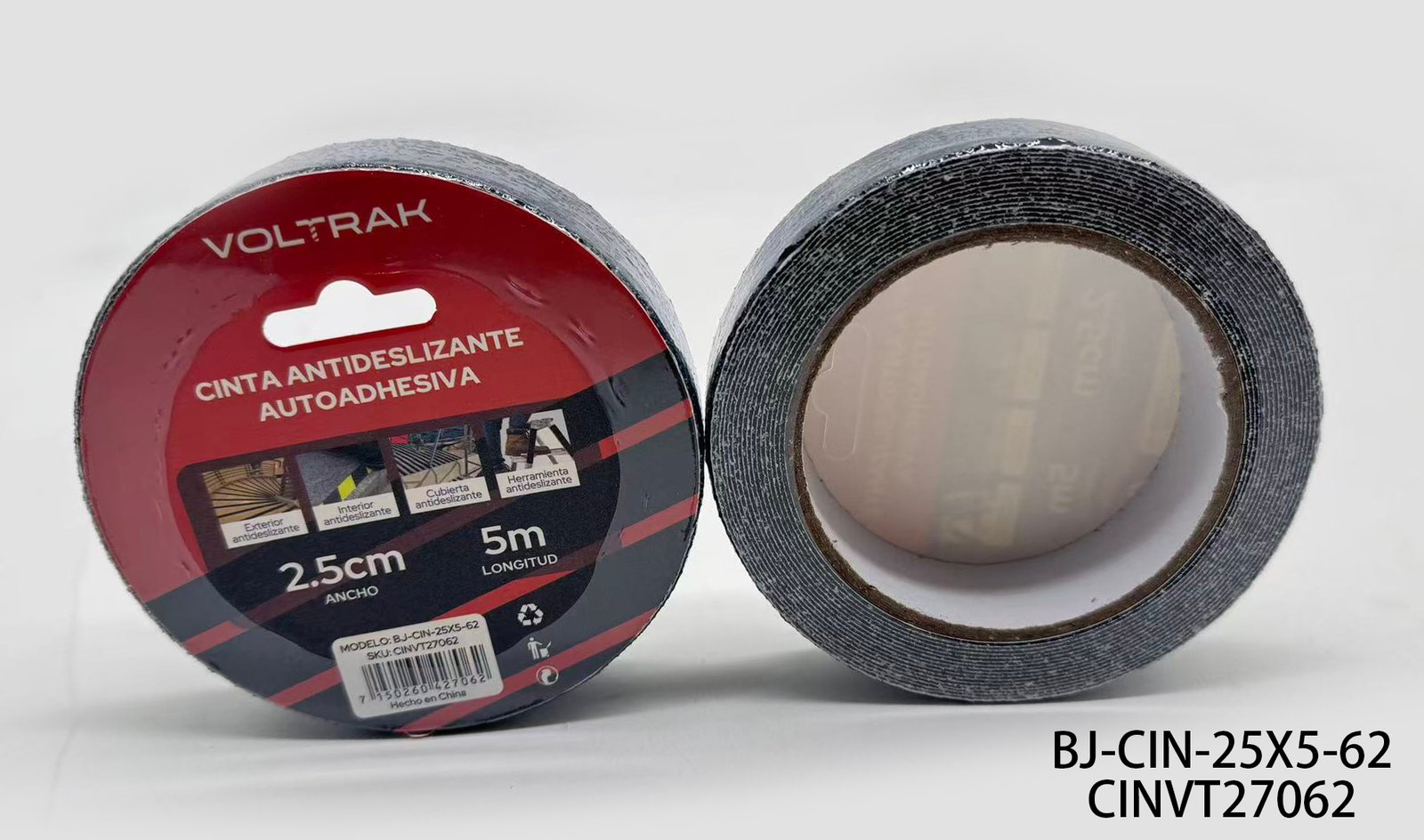 CINTA ANTIDESLIZANTE AUTOADHESIVA 2.5cm*5m BJ-CIN-25X5-62 CINVT27062