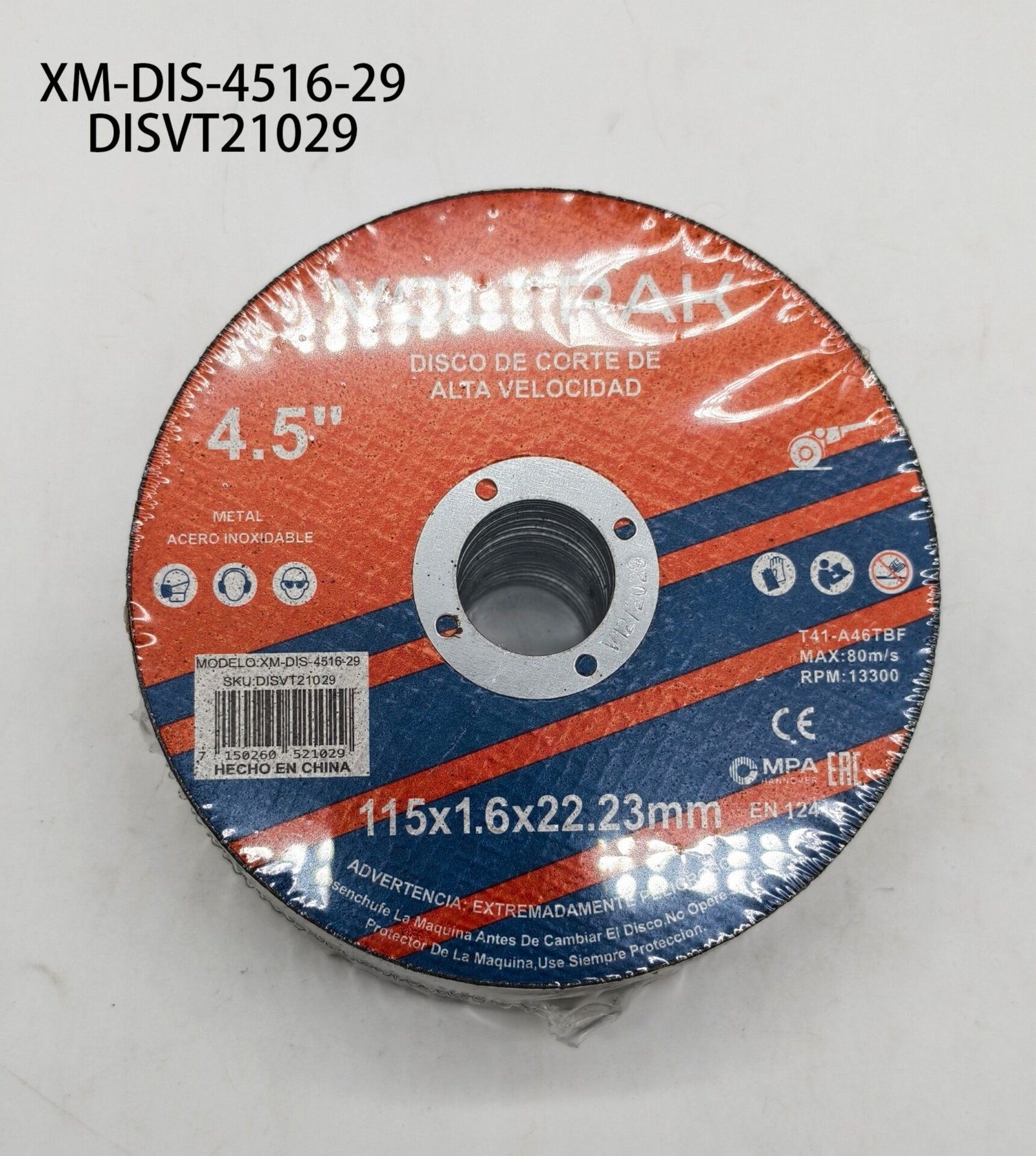 DISCO DE CORTE PARA METAL DISVT21029