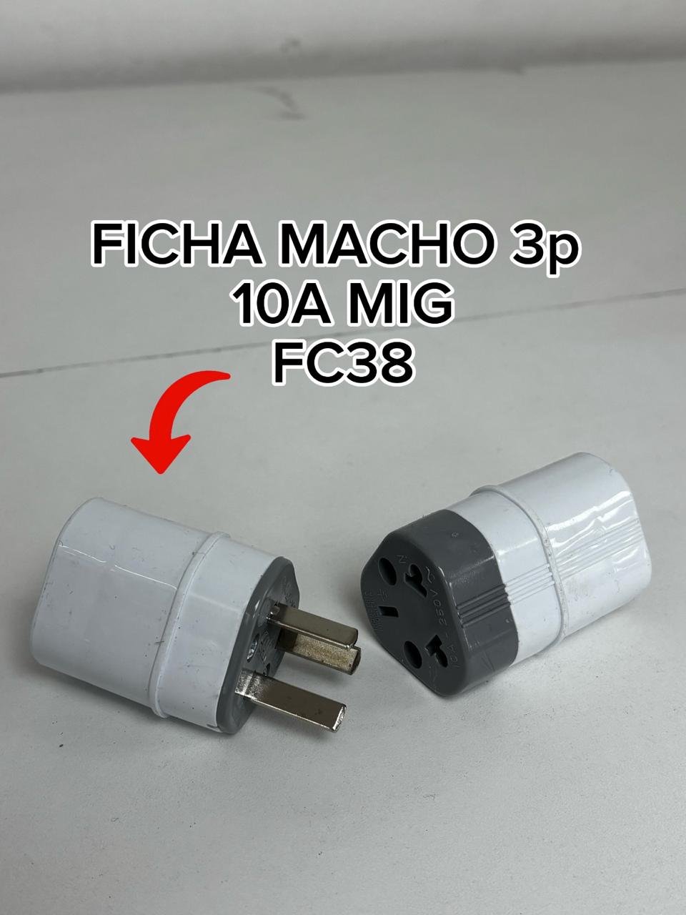FICHA MACHO 3P 10A MIG