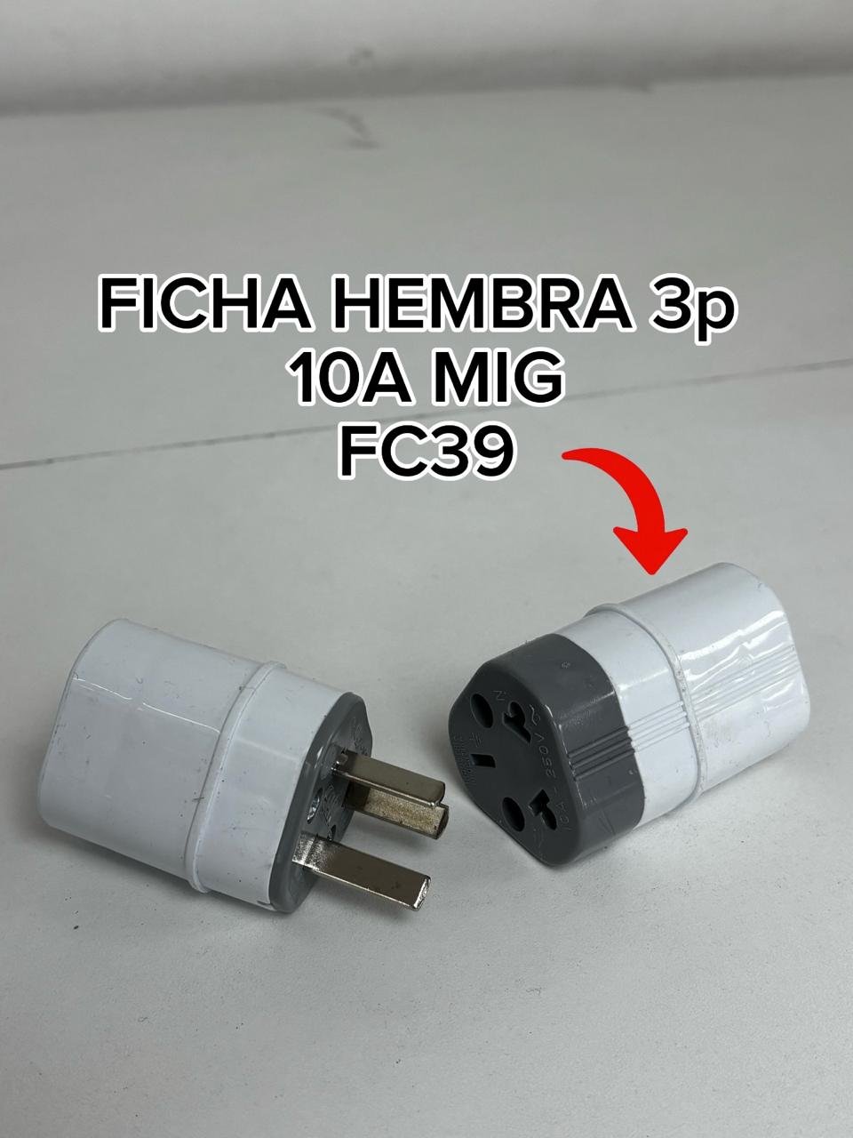 FICHA HEMBRA 3P 10A MIG