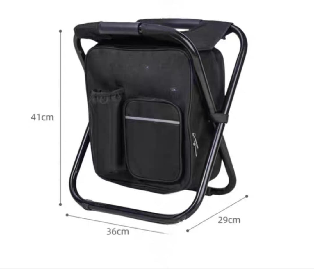 BANQUITO PLEGABLE NEGRO CON BOLSO TERMICA HX-01 - Imagen 3