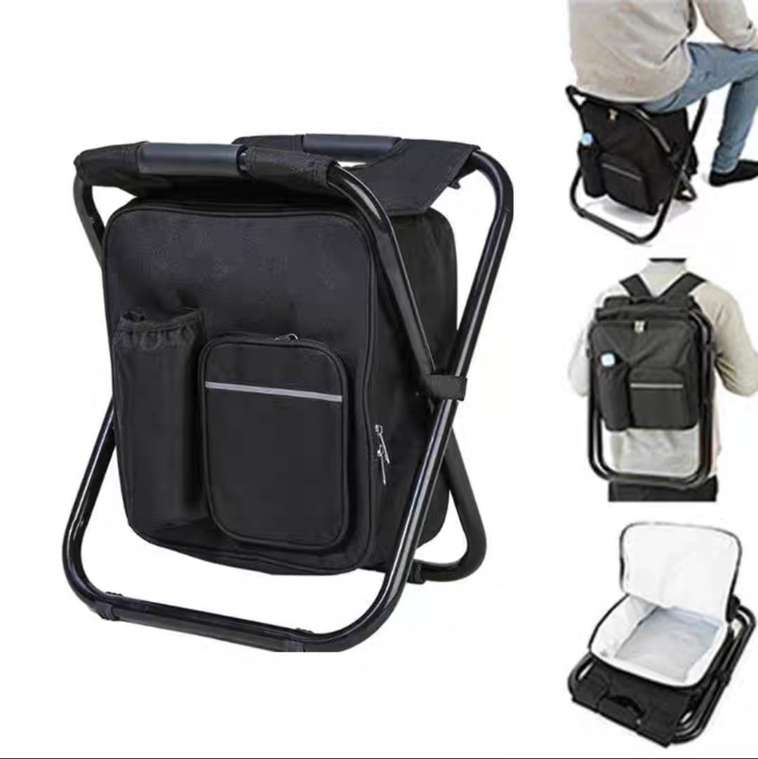 BANQUITO PLEGABLE NEGRO CON BOLSO TERMICA HX-01