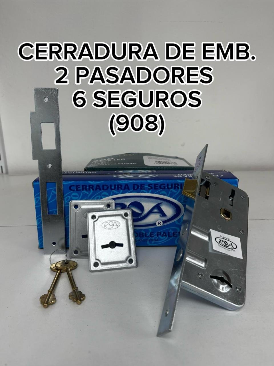 CERRADURA DE EMB 2 PASADORES 6 SEGUROS ROA