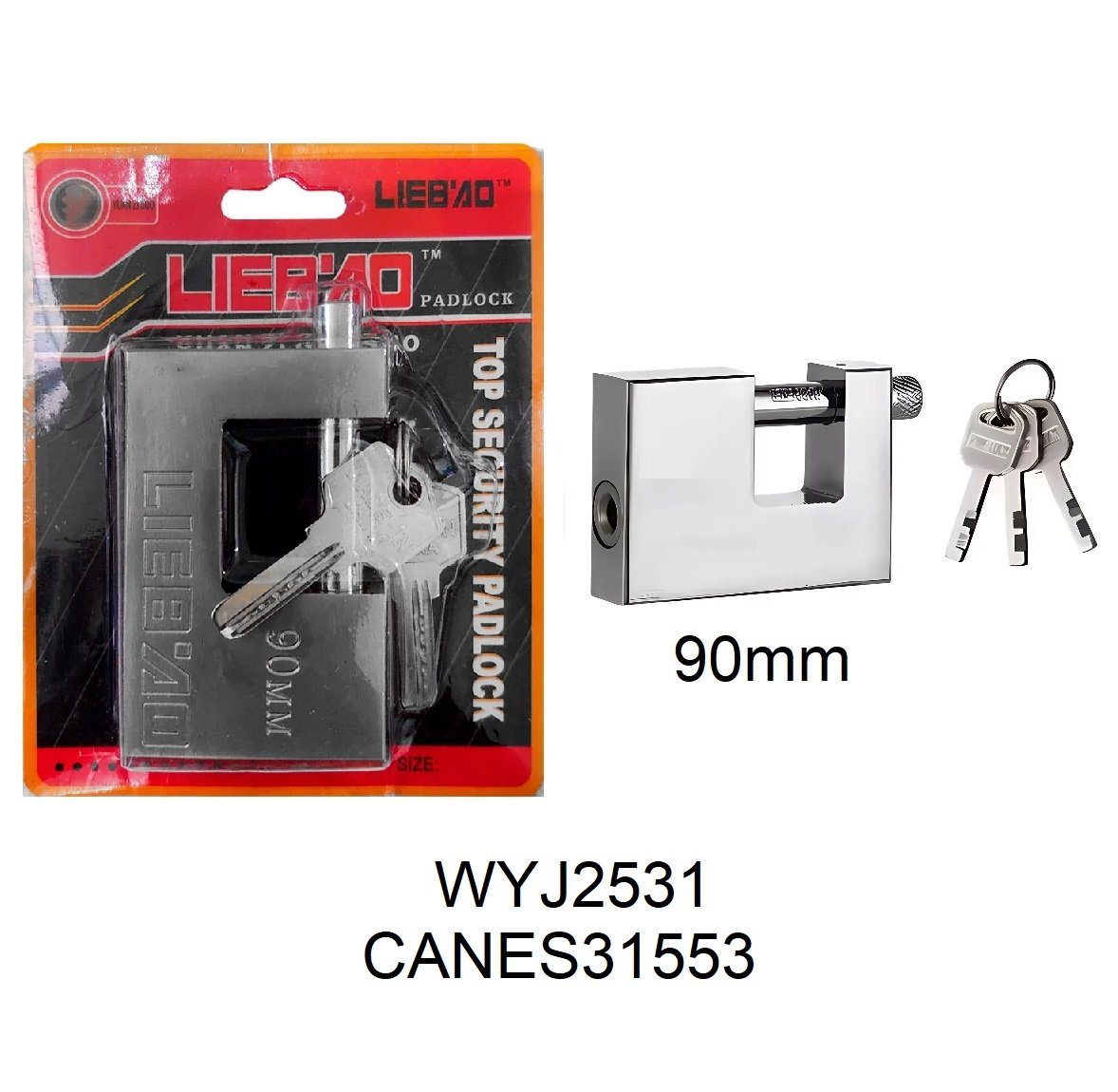 CANDADO ANTICIZALLA 90MM WYJ2531-72 CANES31553