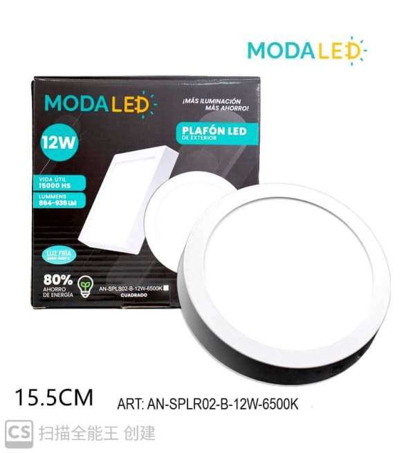 12W PLAFON LED REDONDO FRIO AN-SPLR02-B-12W-6500k-