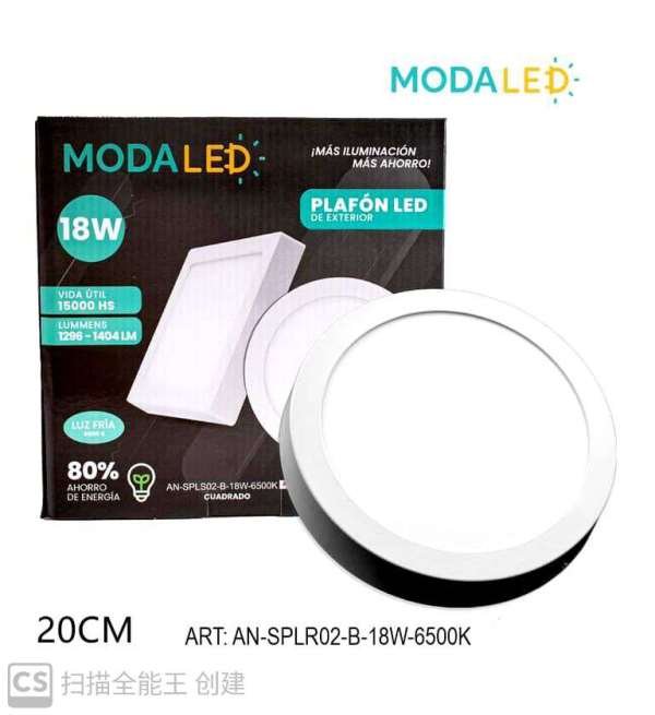 18W PLAFON LED REDONDO FRIO AN-SPLR02-B-18W-6500k-